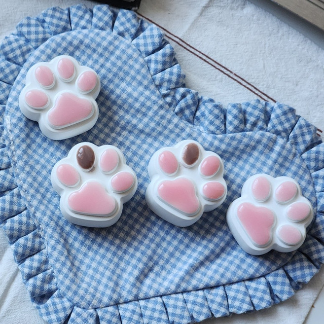 새차선물 차량용방향제 고양이 발바닥 차량용 석고방향제 2P, 클린코튼, 롱클립