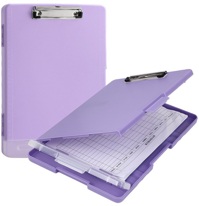 Equator A4 클립보드 파일 수납 필기도구 보관함 케이스, 1개, 퍼플