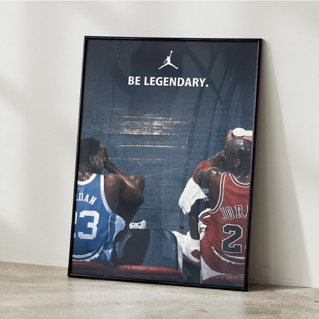 마이클 조던 액자 NBA 르브론 레이커스 농구 슬램덩크 액자 포스터 그림 슬램덩크 유니폼액자 20, A2 사이즈(420x594mm), A2 포스터 + 화이트 액자 결합