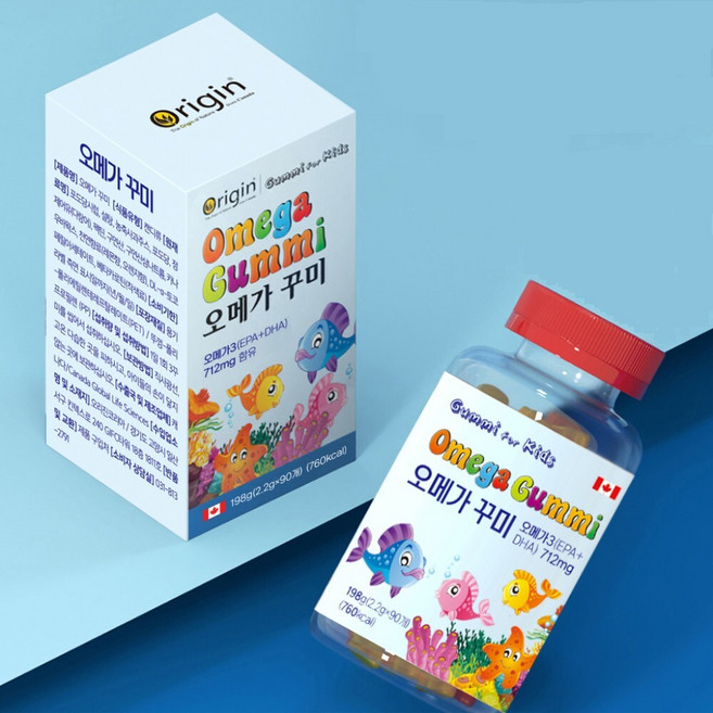 식물성 오메가 3 꾸미 90구미x1병 젤리 아이 어린이 학생 캐나다 피쉬오일 영양제 선물, 1개, 90회분