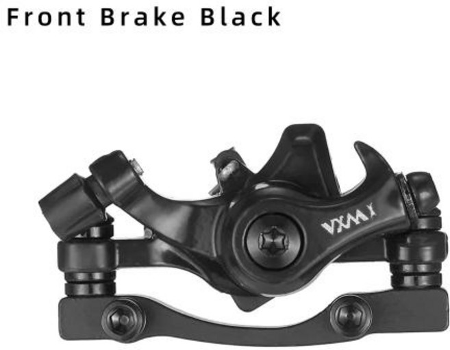 VXM 알루미늄 합금 자전거 디스크 브레이크 산악 도로 MTB 자전거 기계식 켈리퍼 디스크 브레이크 사이클링, Front Brake Black, 1개