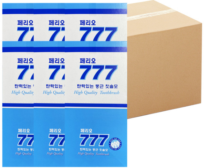 페리오 777 칫솔 (색상랜덤) 탄력있는 둥근 칫솔모, 6개
