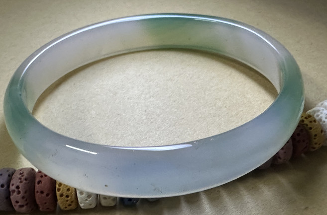 玉鐲 半透明 冰種質地, 蘋果綠, 1個