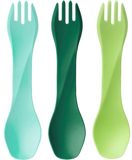 휴먼게어 고바이츠 우노 3팩 | 여행 및 캠핑용 식기 | 휴대용 및 변환 가능한 식기류 | 다기능 스포크 | 다크 그레이/라이트 그레이/블랙, 민트/숲속 초록/연한 초록