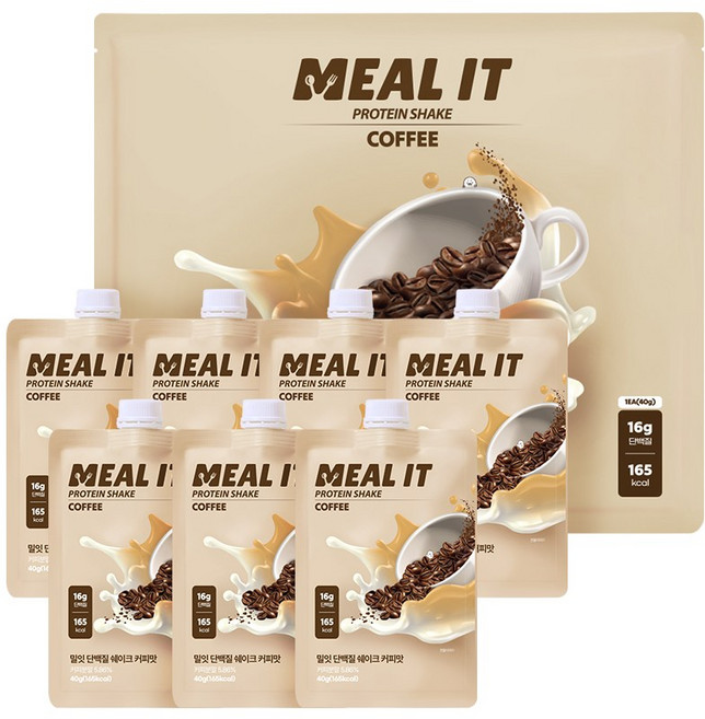 밀잇 단백질 쉐이크 커피맛, 40g, 7개