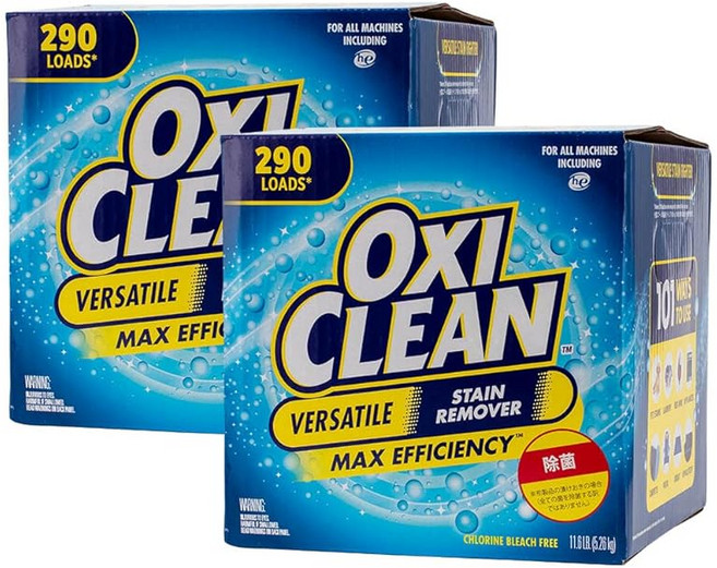 옥시 클린 OxiClean 멀티퍼퍼스 클리너 5.26kg 2개 세트 대용량 세제 세탁 청소 표백제 코스트코 564551 Versatile, 1개, 1g