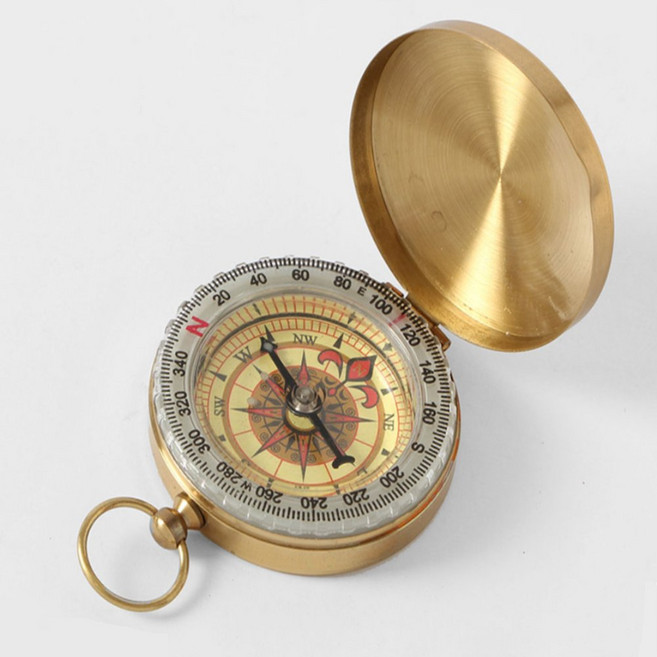 모아니샵 야광 나침반 골드 나침판, 1개