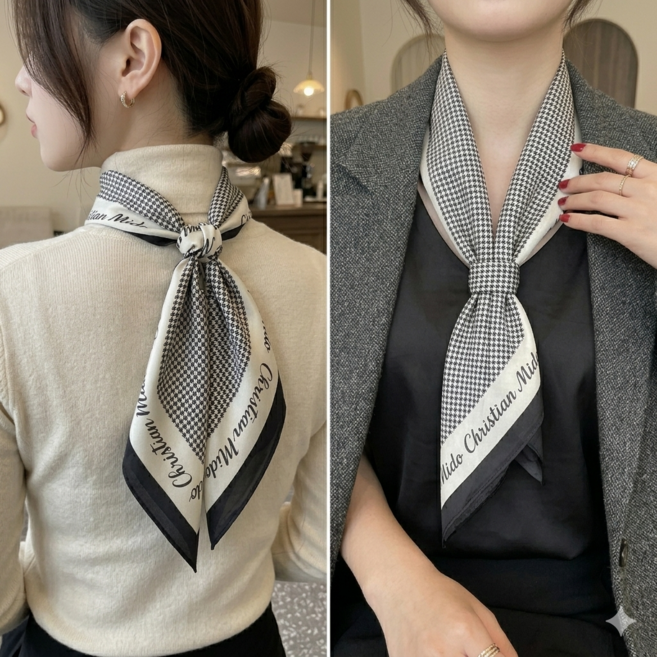 라크텍 실크핏 스카프 양면 4가지 색상