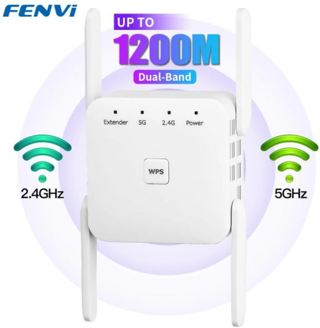 FENVI 1200Mbps 5Ghz 무선 WiFi 리피터 2.4G5GHz Wi-Fi 신호 증폭기 확장기 라우터 네트워크 Wlan WiFi Repetidor, 미국 플러그
