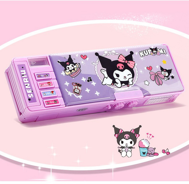 카피바라 산리오 이중 비밀번호 잠금 필통 변신필통 만능필통, 쿠로미