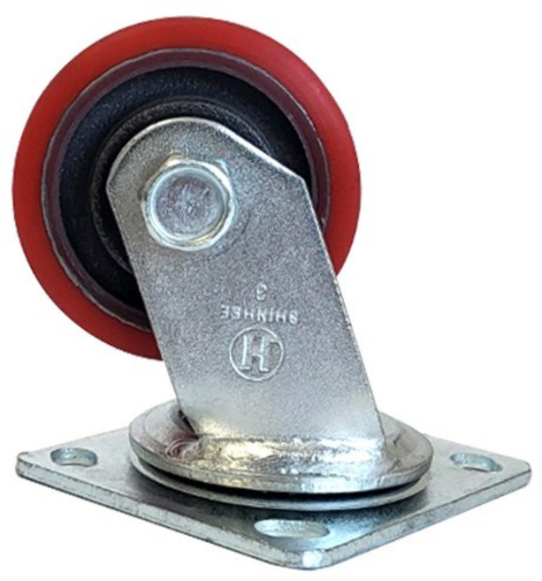 43시리즈 중량용 우레탄 바퀴 4330 76mm 회전형 산업용 구루마 가구 교체용, 1개