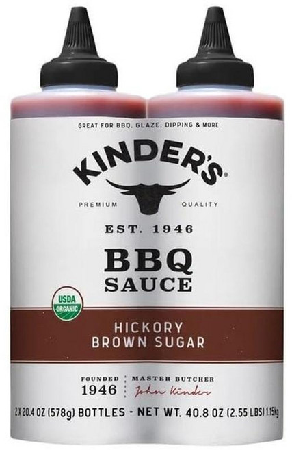 Kinder's 킨더스 히코리 브라운 슈가 BBQ 소스 578g (2팩), 1개