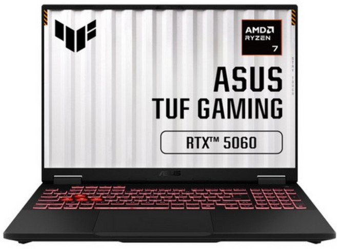 에이수스 2026 TUF 게이밍 A16 라이젠7 라이젠 200 시리즈 지포스 RTX 5060, 미스트 그레이, FA608UMI-TU196, 512GB, 32GB, 윈도우 11 프로