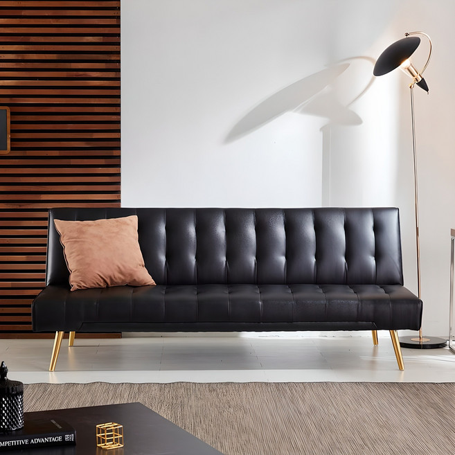 퍼니코 벨로나 접이식 벨벳or가죽 소파베드, 가죽블랙