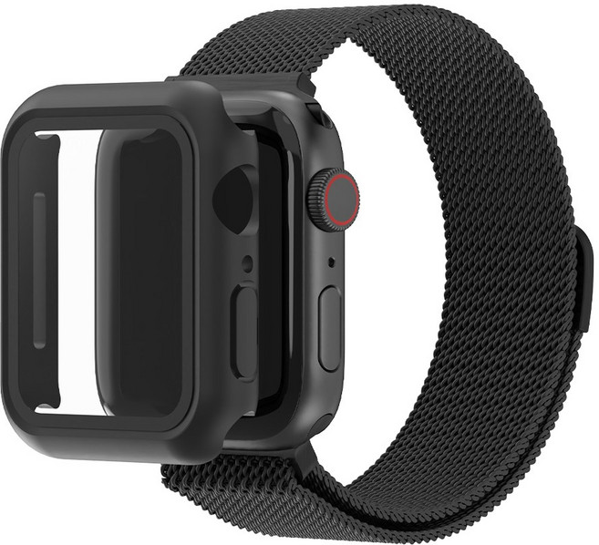 아이메이드잇 애플워치 호환 밀레니즈루프 스트랩 케이스 세트, 1개, 블랙