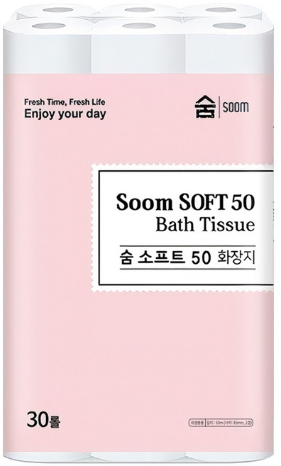 숨소프트2겹50m(30롤), 3개, 30개입