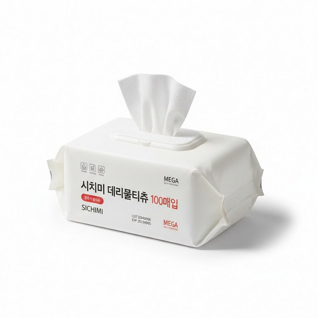 데일리 물티슈 100매 10팩 도톰한 물휴지 대형 두툼한 자동차물티슈, 10박스, 100매입, 50g