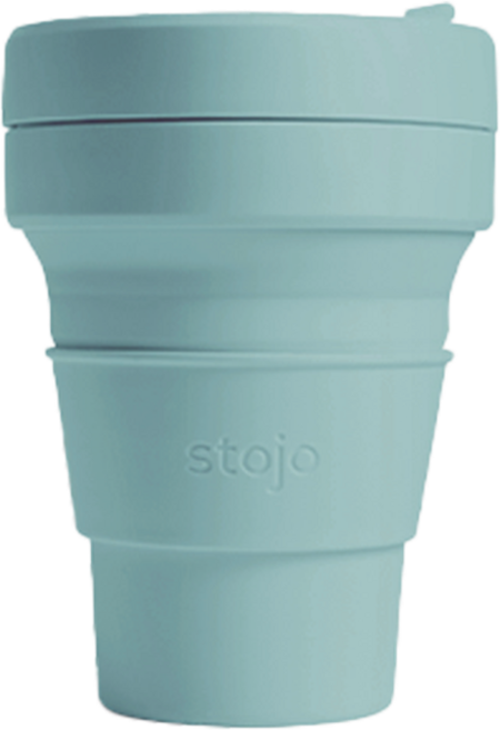 스토조 접이식 실리콘 텀블러 컵 포켓 355ml, 아쿠아마린, 1개
