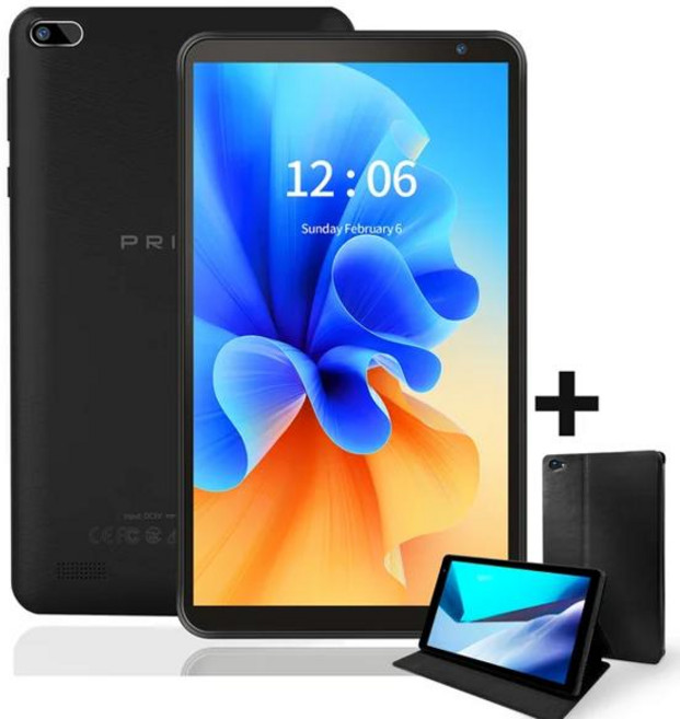 PRITOM 쿼드 코어 프로세서 포함 태블릿 PC HD IPS 디스플레이 듀얼 카메라 WiFi PU 보호 케이스 포함 안드로이드 11 32 GB 7 인치, 01 미국, [01] Black