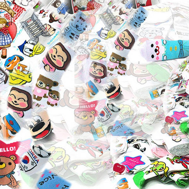 양말쟁이 여성 캐릭터 발목 스니커즈 양말 10켤레 세트