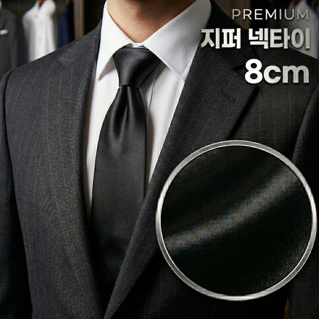 르니타 남성 자동 지퍼넥타이 혼주 정장넥타이