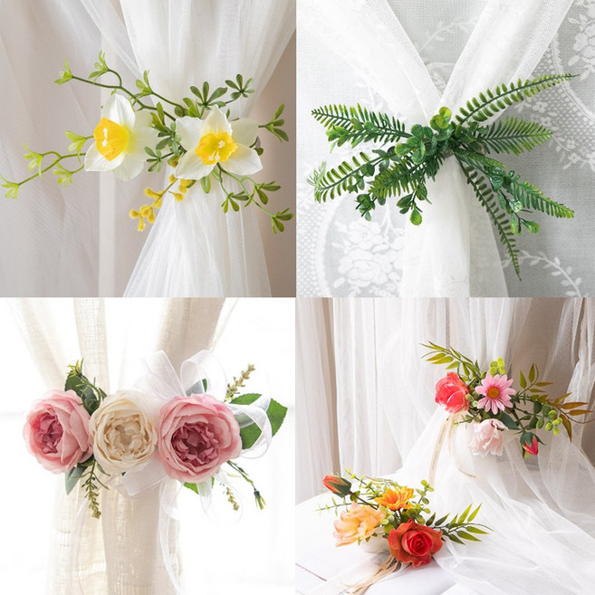 플라워트리 커튼집게 모음 커튼장식 인테리어, 그리너리커튼집게 30cm포도잎, 1개