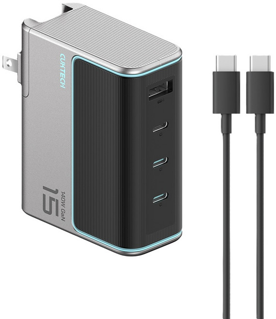 酷態科 140W 氮化鎵 充電器套裝 3C1A孔 PD快充頭 附1.5米 6A線 BSMI認證, 1個, 7天