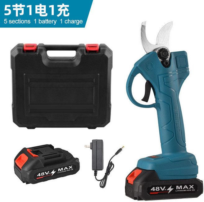 德國進口大功率充電式電動修枝剪 無線鋰電果樹修剪神器 超順手園藝省力工具, 1個, 藍色款2.8修枝剪一電一充