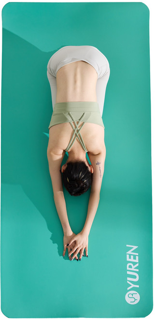 유렌 와이드 운동매트 90 x 195cm 요가매트 15mm NBR 홈트매트, 아이스 블루, 1개