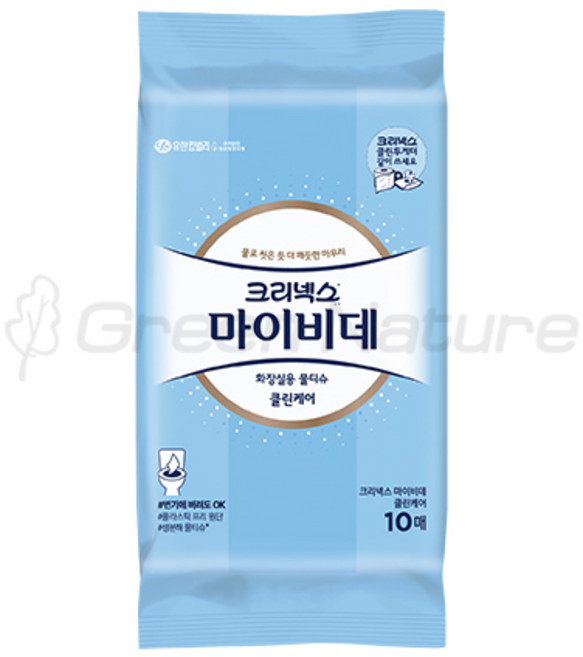 크리넥스 마이비데 휴대용 화장실용 물티슈 비데티슈, 24g, 10개입, 5개