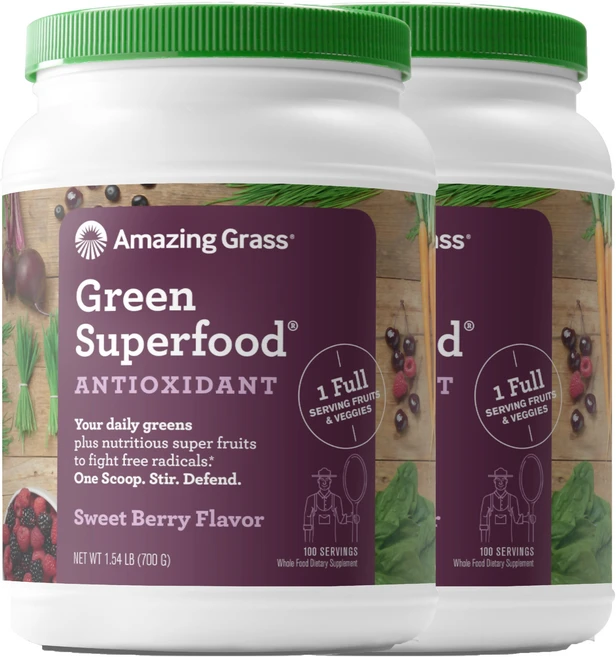 Amazing Grass 그린 수퍼푸드 드링크 파우더 아사이베리, 2개, 700g - 쿠팡