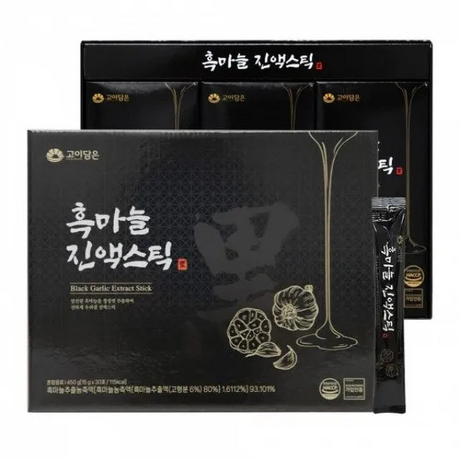 흑마늘즙 명절 선물 흑마늘 진액 스틱 농축액 부모님 어르신 건강즙 30포 2박스, 450g
