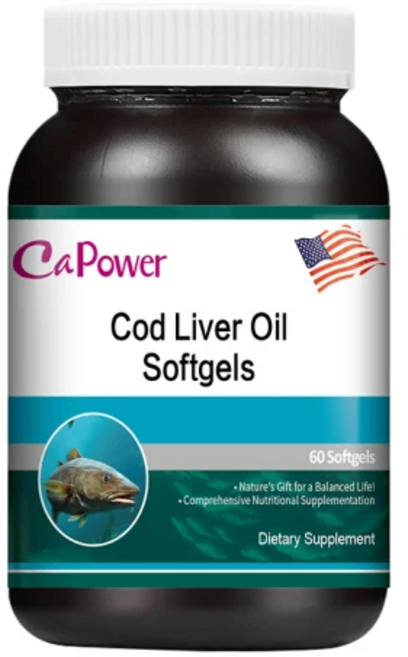 美國 CaPower 加柏爾 鱈魚肝油軟膠囊 60份, 2個