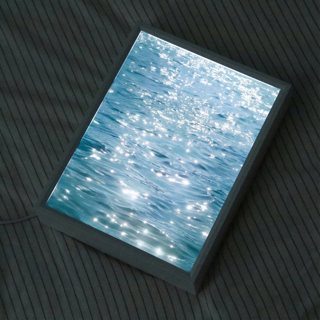 블레오 2in1 LED 액자 무드등 인테리어 탁상 거울 조명, 윤슬바다