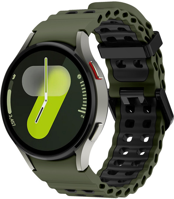 갤럭시워치 호환 울트라 7 6 5 4 스포츠 스트랩 마린 밴드, 그린/블랙