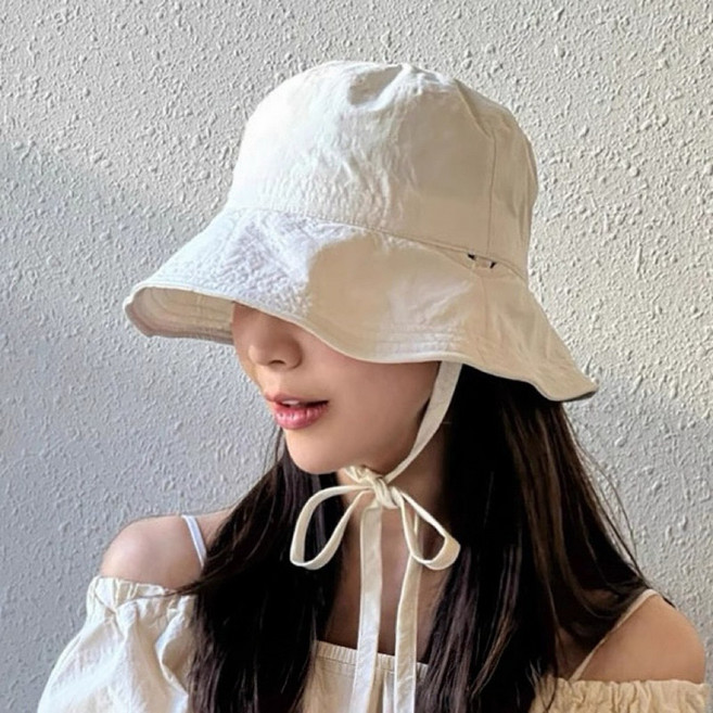 업홀드 바스락 여성 버킷햇 턱끈 햇빛차단 시원한 여름 벙거지모자