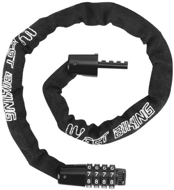 시그니처베이지 자전거 킥보드 섬유 스틸 자물쇠 번호키 도난방지 YPZ089, 65cm, 1개, 블랙