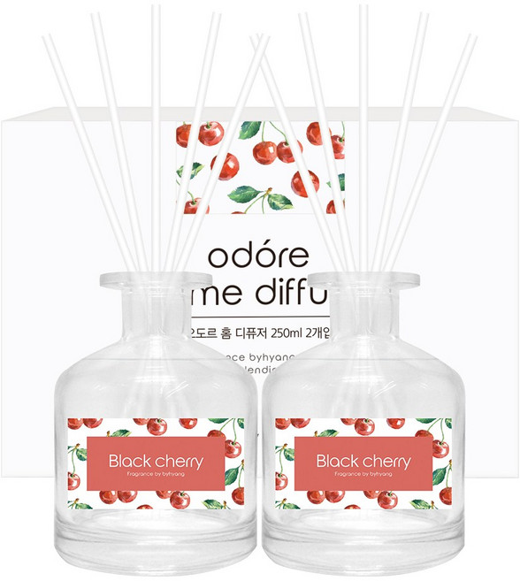 (1+1) 오도르 홈 디퓨저, 2개, 250ml, 블랙체리