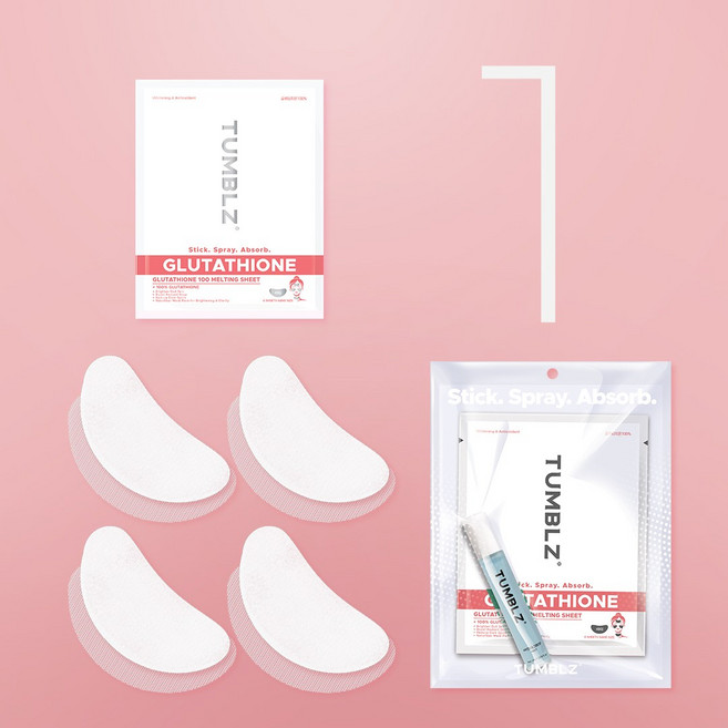 텀블즈 글루타치온 100% 멜팅시트 / 투명광채 톤업 녹는마스크팩, 1개, 4개입
