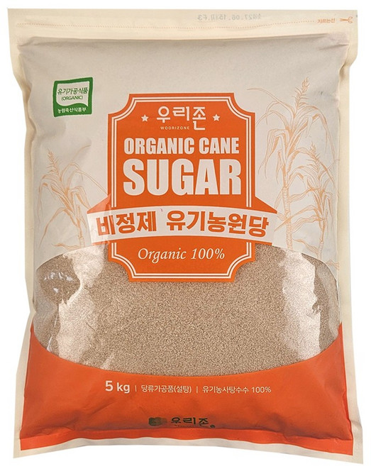 우리존 유기농설탕 5KG 비정제설탕, 1개