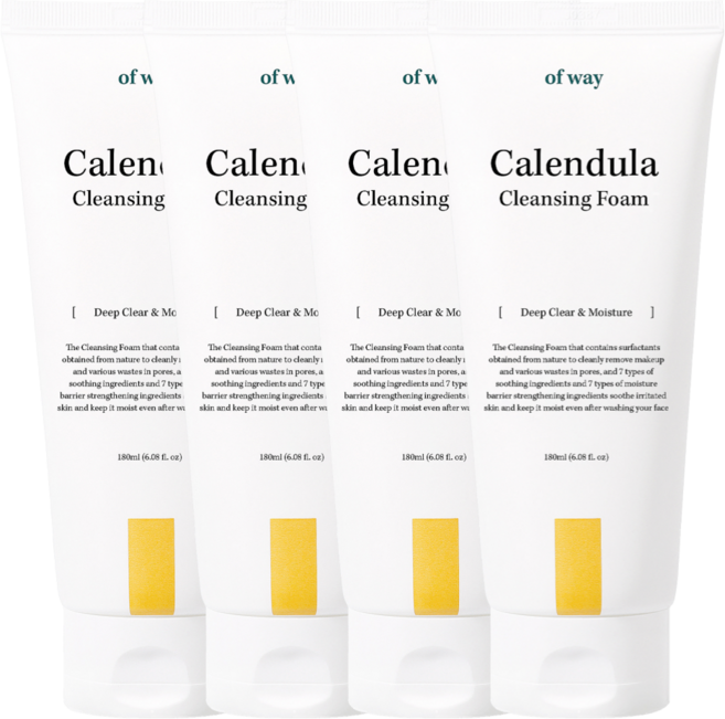 [속당김없는/저자극] 오브웨이 카렌듈라 유기농 폼클렌징, 4개, 180ml