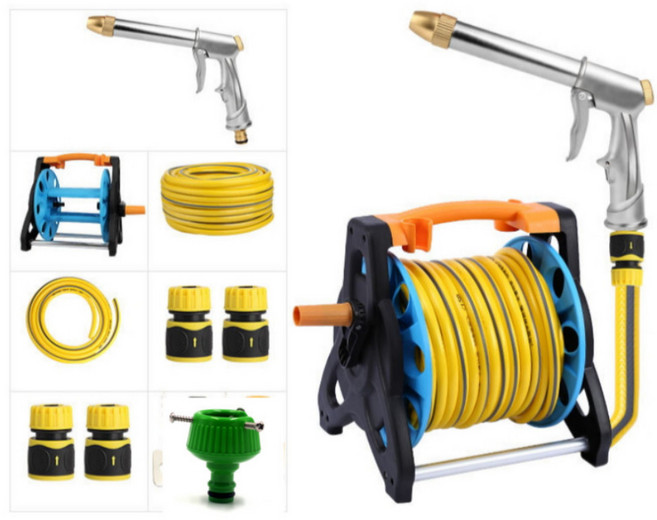 32M 노랑 고강도 호스 릴호스 호스릴32m 고압분사기 세트상품