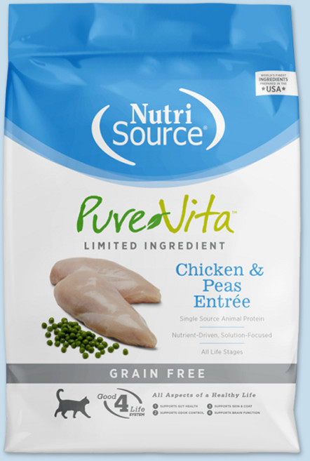 퓨어비타 고양이 치킨&완두콩 그레인프리 사료, 닭, 1.81kg, 1개