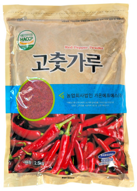 국내제조 중국산 고춧가루 HACCP인증 김장용 굵은 보통매운맛, 1개, 2.5kg