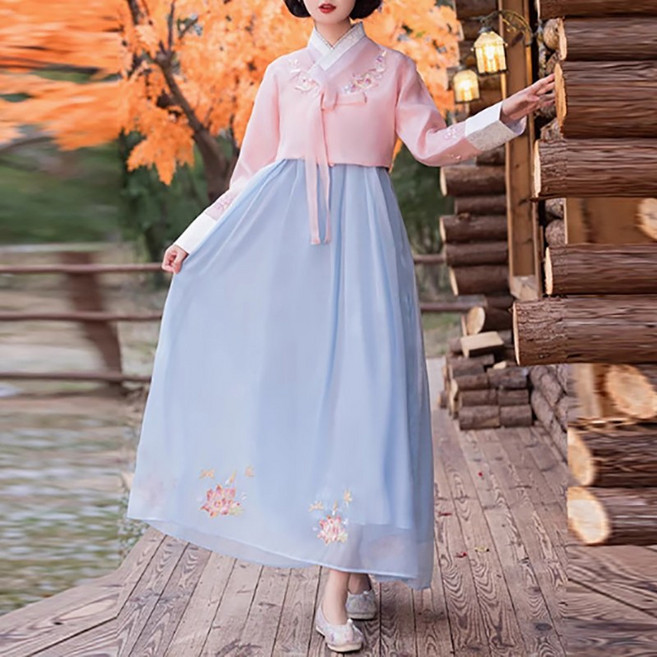 여성 한복 세트 결혼식 돌잔치 하객 전통한복 졸업사진 무대 공연 한복 슬림소녀