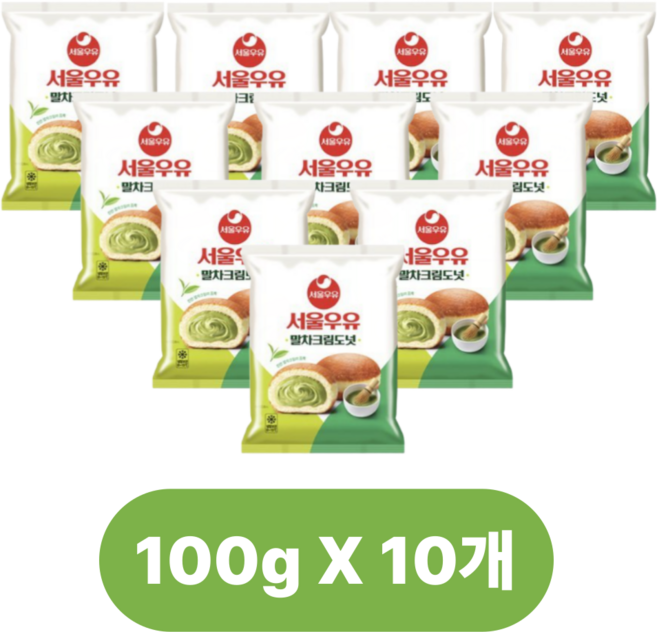 ** GS편의점신상 **서울우유 말차크림 도넛 100g, 10개