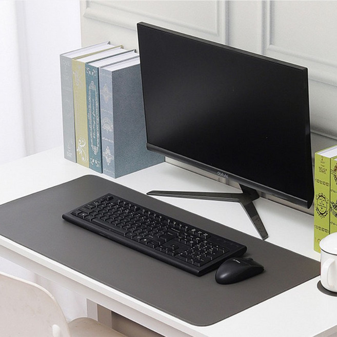 애플민트 가죽 책상 마우스 데스크 노트북 키보드 대형패드, 4.다크그레이