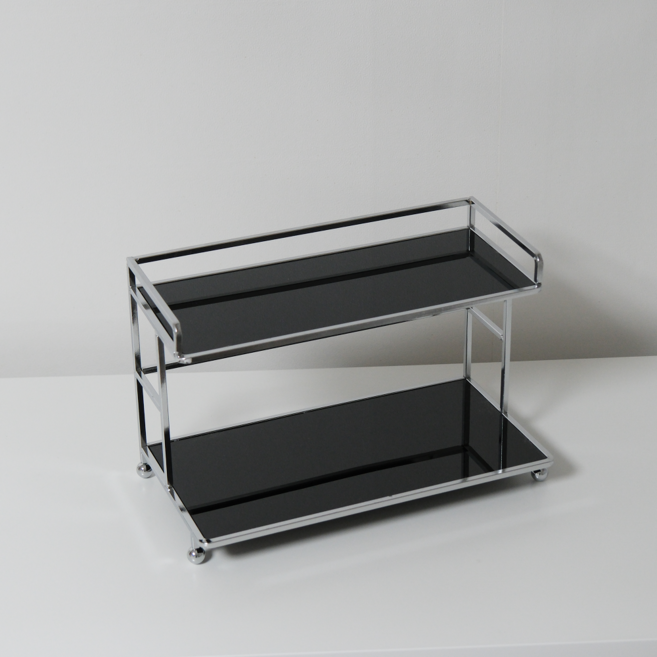 소프트헤드라이트 모던 프레임 향수 트레이 화장품 정리함 2단, 블랙, 1개