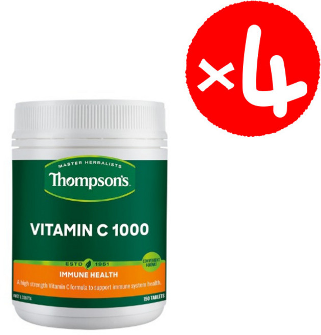 톰슨 뉴질랜드 비타민C 이뮨 1000mg 150츄어블x4, 600정, 4개