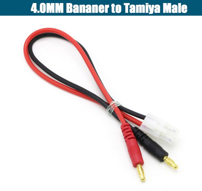 호환 Imax B6 충전 라인 0mm 바나나 플러그 EC3 EC5 XT30 XT60 XT90 MPX TRX AS150 Rc Lipo Batte 실리콘 케이블 30CM 포함, 4.0 to big Tamiya, 1개